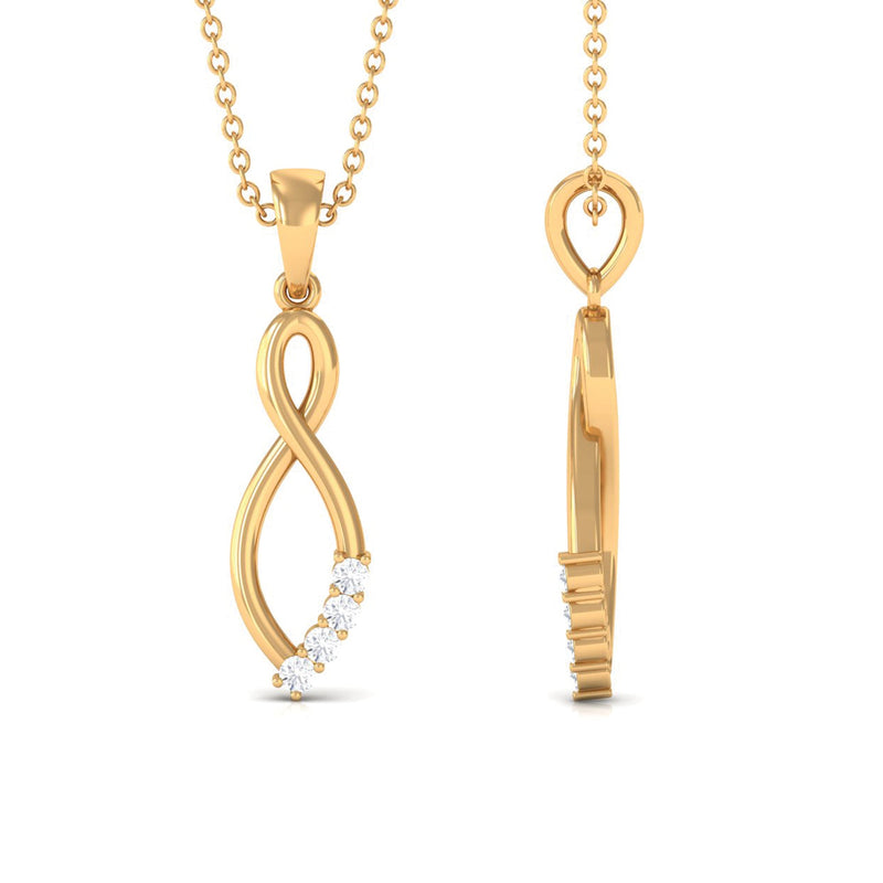 Natural diamond infinity pendant necklace for women by Rosec Jewels, showcasing a sparkling infinity design with embedded diamonds.