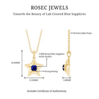 Lab Created Blue Sapphire Star Of David Necklace