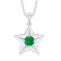 Natural half carat emerald star pendant necklace for women by Rosec Jewels, featuring a sparkling emerald gemstone and elegant design.