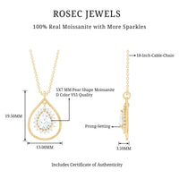 Certified 0.7 Carat Moissanite Teardrop Pendant Necklace