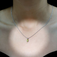 0.74 Carat Marquise Cut Peridot Birthstone Necklace with Silver Chain
