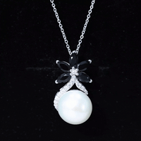 Natural Freshwater Pearl Designer Necklace with Black Onyx