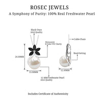 Natural Freshwater Pearl Designer Necklace with Black Onyx