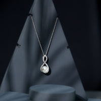 Designer Freshwater Pearl and Moissanite Infinity Necklace With Chain