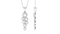 3/4 CT Certified Moissanite Cluster Dangle Pendant in Bezel Setting
