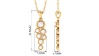 3/4 CT Certified Moissanite Cluster Dangle Pendant in Bezel Setting