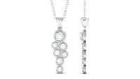 3/4 CT Certified Moissanite Cluster Dangle Pendant in Bezel Setting