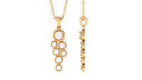 3/4 CT Certified Moissanite Cluster Dangle Pendant in Bezel Setting