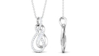 Twin Interlock Infinity Pendant Necklace with Natural Diamond