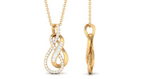 Twin Interlock Infinity Pendant Necklace with Natural Diamond