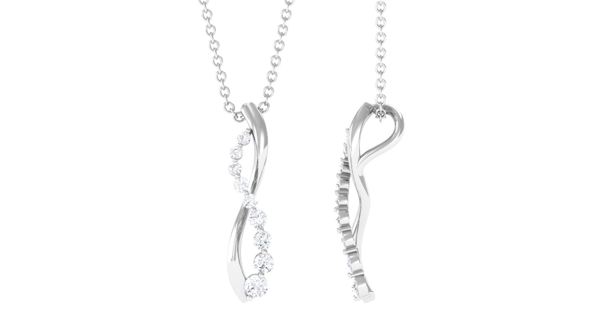Minimal Diamond Infinity Pendant Necklace for Women