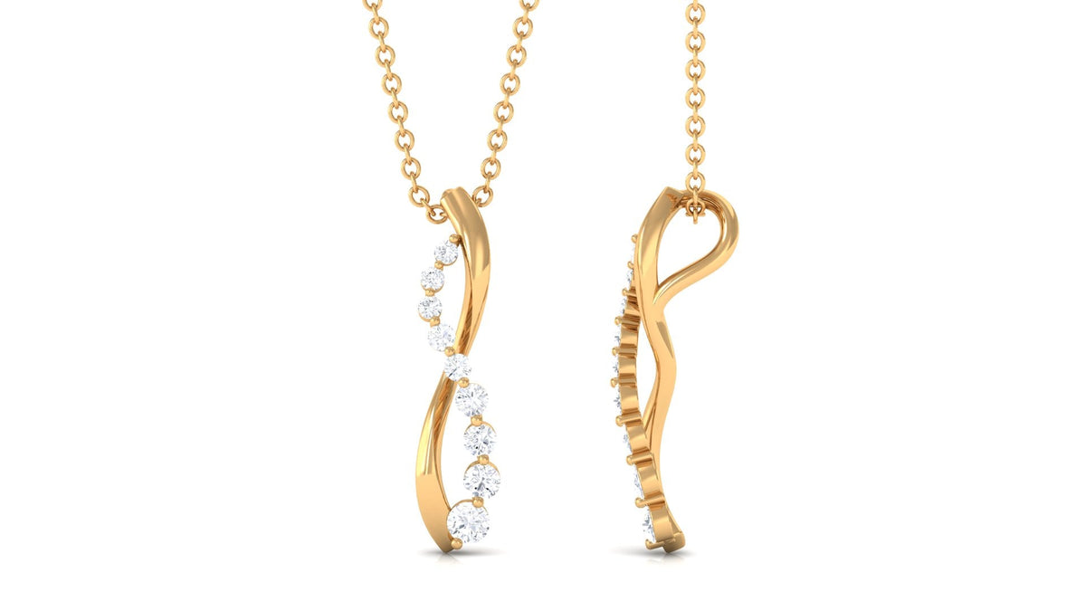 Minimal Diamond Infinity Pendant Necklace for Women