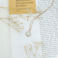 Vintage Inspired Oval Ethiopian Opal Halo Necklace with Chain
