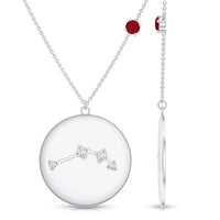 Genuine Ruby and Diamond Cancer Constellation Necklace
