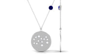 Real Blue Sapphire Diamond Virgo Zodiac Necklace for Women
