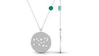 Natural Emerald Taurus Zodiac Constellation Necklace with Diamond