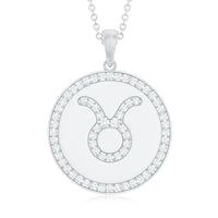 Certified Moissanite Taurus Zodiac Coin Necklace Pendant