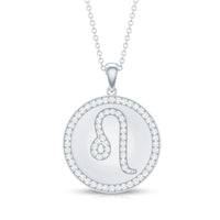 Certified Moissanite Zodiac Leo Pendant with Disc