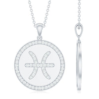 Certified Moissanite Pisces Zodiac Pendant with Disc
