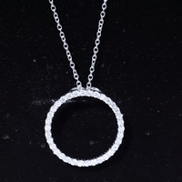 Certified Moissanite Eternity Necklace with Chain