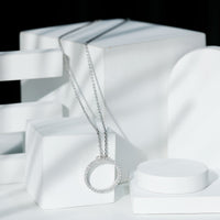 Certified Moissanite Eternity Circle Necklace with Chain