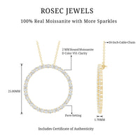 Certified Moissanite Eternity Necklace with Chain