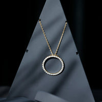Certified Moissanite Eternity Necklace with Chain