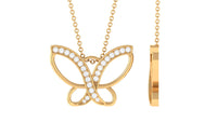 Diamond butterfly pendant necklace for women featuring a sparkling design, crafted by Rosec Jewels.