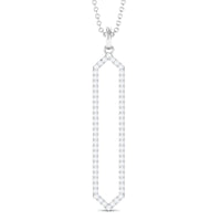 Certified diamond geometric pendant necklace for women by Rosec Jewels featuring a modern, elegant design.