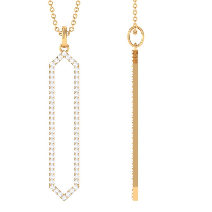Diamond geometric pendant necklace for women by Rosec Jewels featuring a certified diamond design.