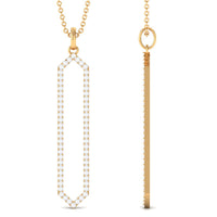Certified diamond geometric pendant necklace for women by Rosec Jewels, featuring a sparkling diamond pendant design.