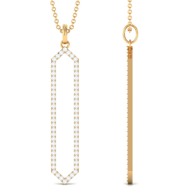 Certified diamond geometric pendant necklace for women by Rosec Jewels, featuring a sparkling diamond pendant design.