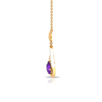Certified 7 MM Amethyst Heart Necklace with Diamond