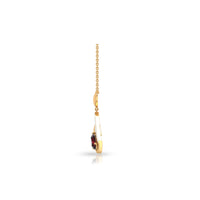 1.25 CT Garnet and Diamond Heart Drop Pendant