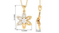 Simple Moissanite Flower Pendant Necklace