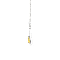 1.25 CT Citrine and Diamond Heart Drop Pendant