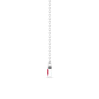 Baguette Cut Ruby Cluster Necklace with Diamond