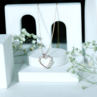 Simple moissanite open heart pendant necklace by Rosec Jewels featuring a sparkling heart-shaped design and delicate chain.