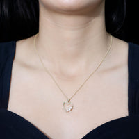 Simple moissanite open heart pendant necklace by Rosec Jewels featuring a sparkling heart-shaped pendant on a delicate chain.