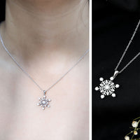 Certified Classic Moissanite Snowflake Pendant Necklace With Chain