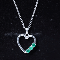 Certified Emerald Heart Promise Necklace