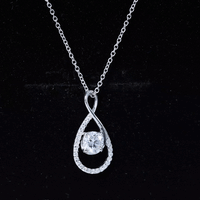 Certified Moissanite Infinity Pendant Necklace for Women