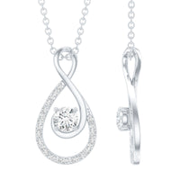 Certified Moissanite Silver Infinity Drop Pendant Necklace