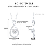 Certified Moissanite Infinity Pendant Necklace for Women
