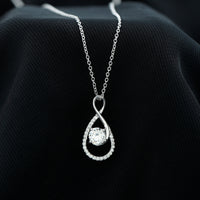 Certified Moissanite Silver Infinity Drop Pendant Necklace