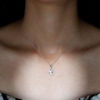 Certified Moissanite Silver Infinity Drop Pendant Necklace