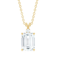 1.8 Carat Solitaire Moissanite Emerald Cut Pendant Necklace