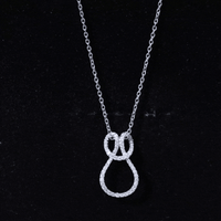 Classic Moissanite Twisted Infinity Pendant Necklace