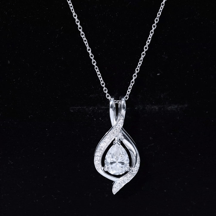 1.25 CT Certified Moissanite Teardrop Necklace for Women