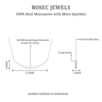 Moissanite curved bar pendant necklace for women by Rosec Jewels, showcasing a sleek, elegant jewelry design.